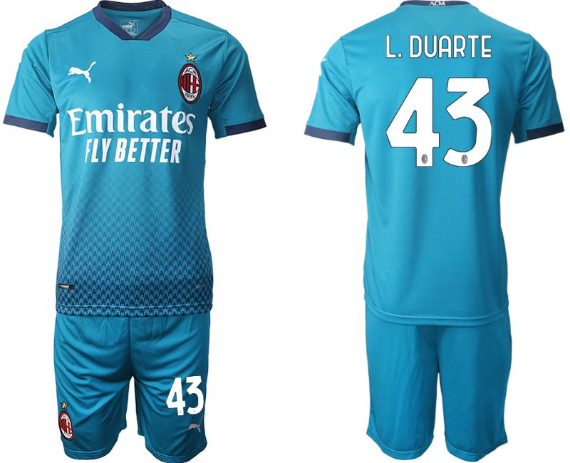 Men 2020-2021 club AC milan away #43 blue Soccer Jerseys->ac milan jersey->Soccer Club Jersey